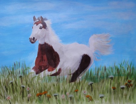 Auf der Wiese 30cm x 40cm auf Papier "frei nach Foto"